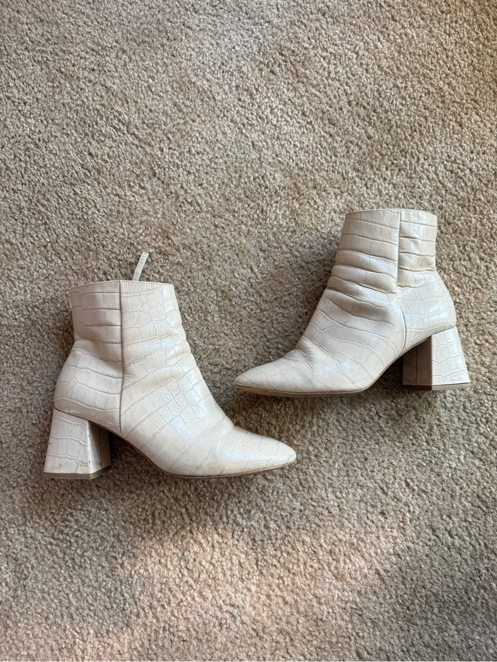 Ted Baker London Croc Embossed Leather Ankle Boots 38.5